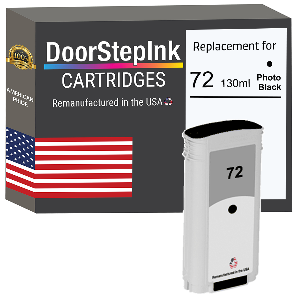 DoorStepInk Brand for HP 72 130-ml (C9370A) Photo Black Remanufactured in the USA Ink Cartridge